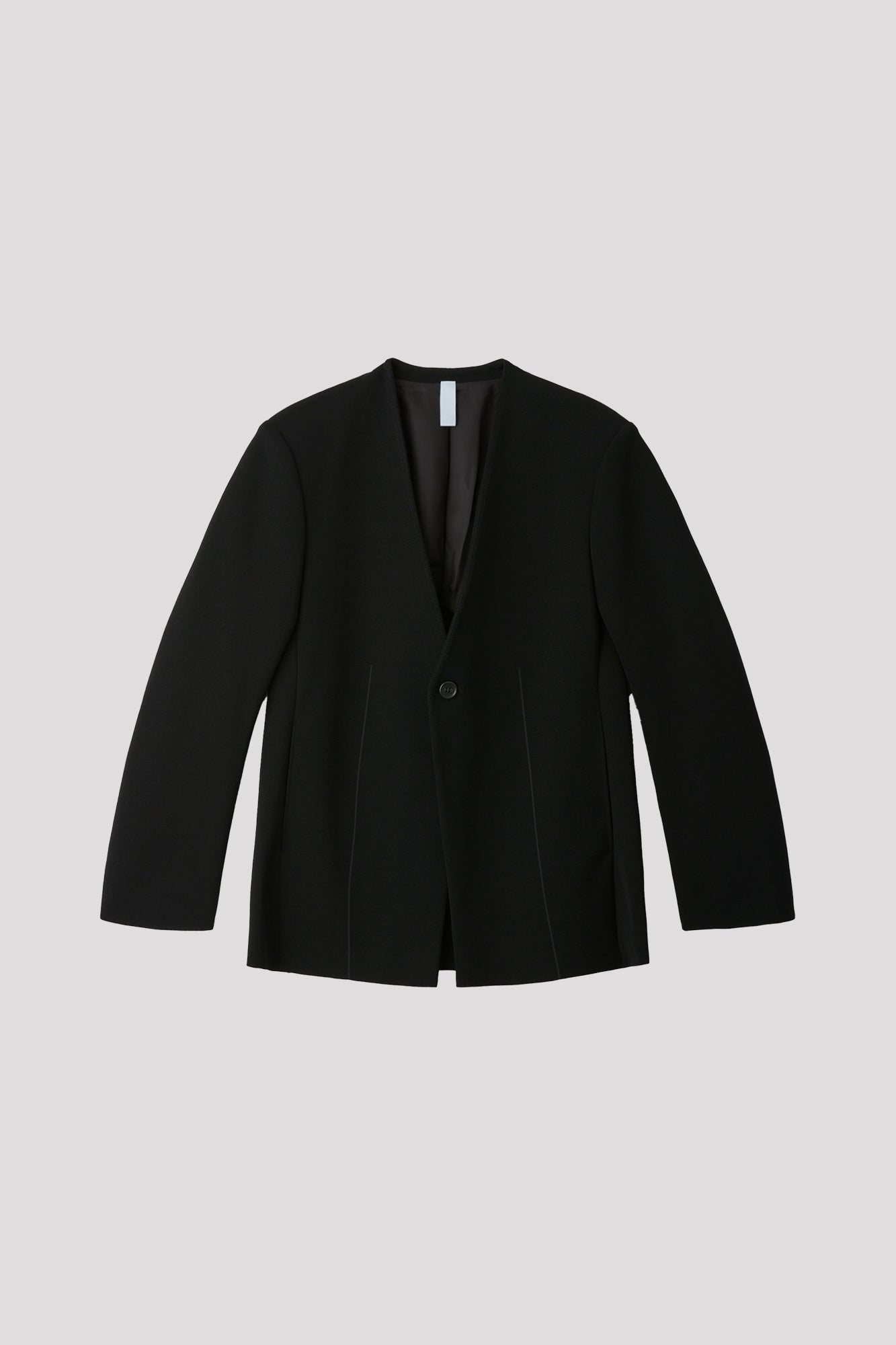 MILAN COLLARLESS DOUBLE BREASTED BOXY JACKET