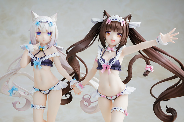 ネコぱら」ショコラ＆バニラ、“メイド風の水着”姿でフィギュア化