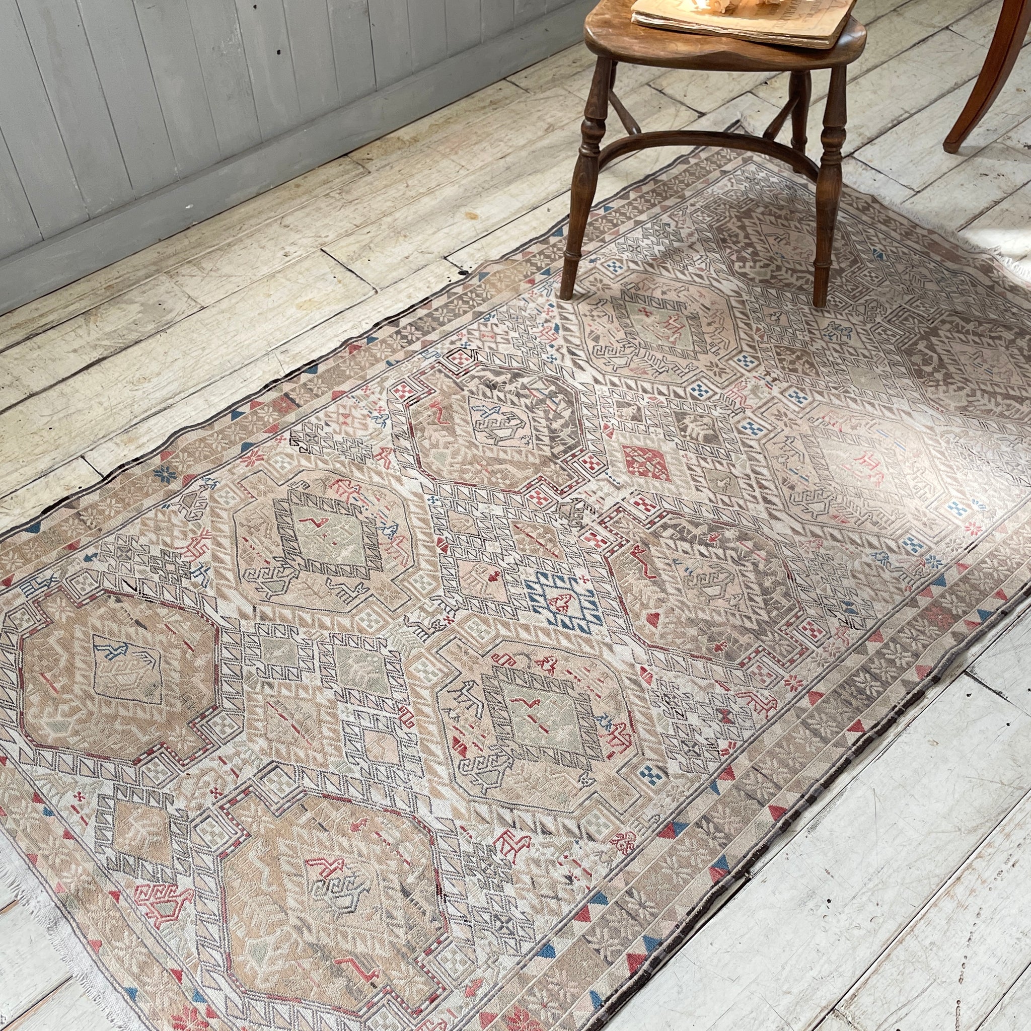 イギリスアンティーク ダーラムキルト 60㎝×46㎝ リバーシブル