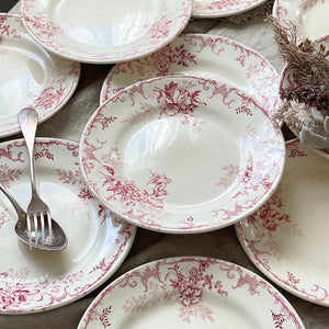 7枚あり！ショワジールロワ窯「FLOREAL」平皿（直径23.5cm） フランス