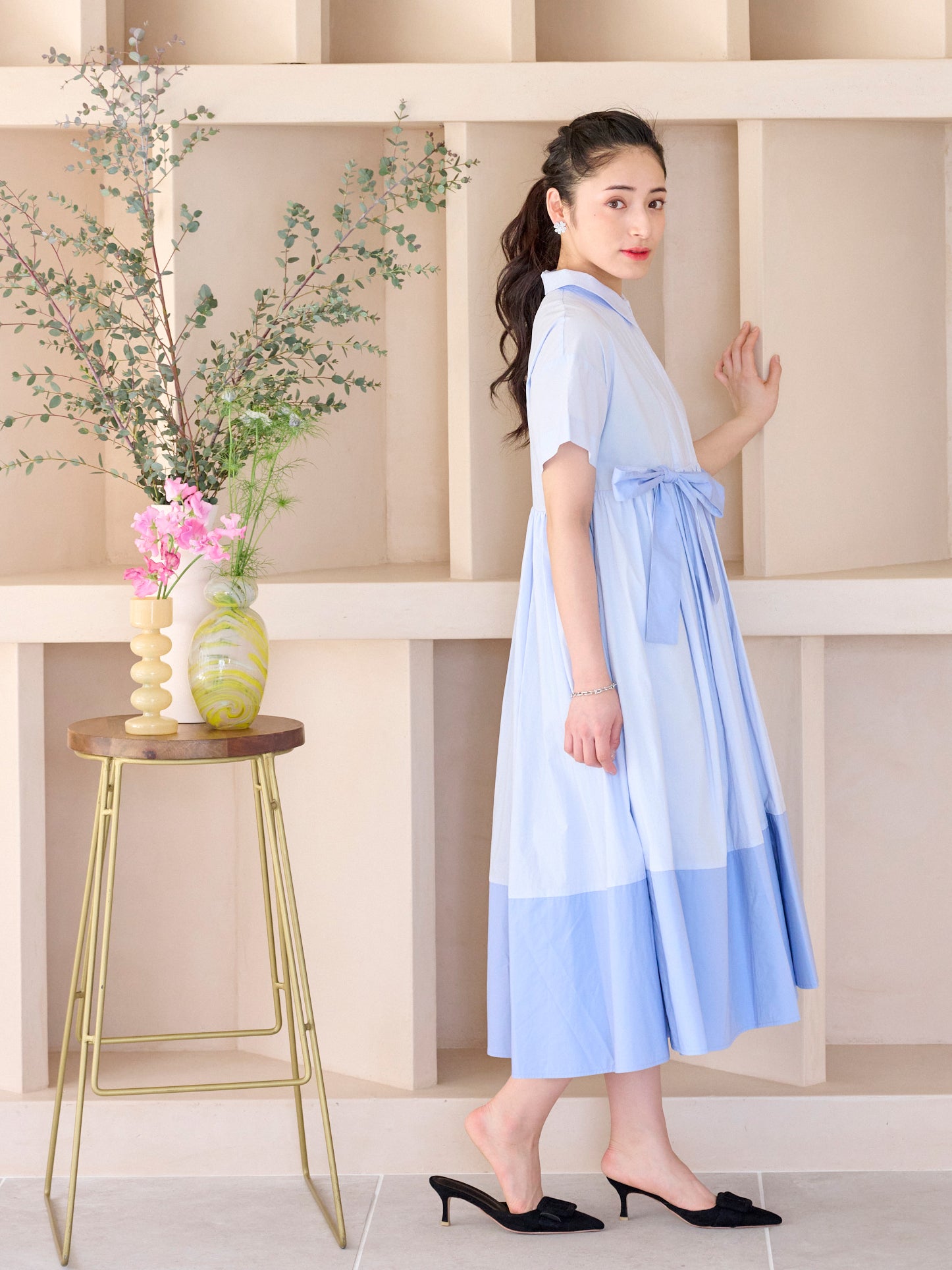 バイカラーリボンシャツワンピース |【公式】Chestyオンラインショップ