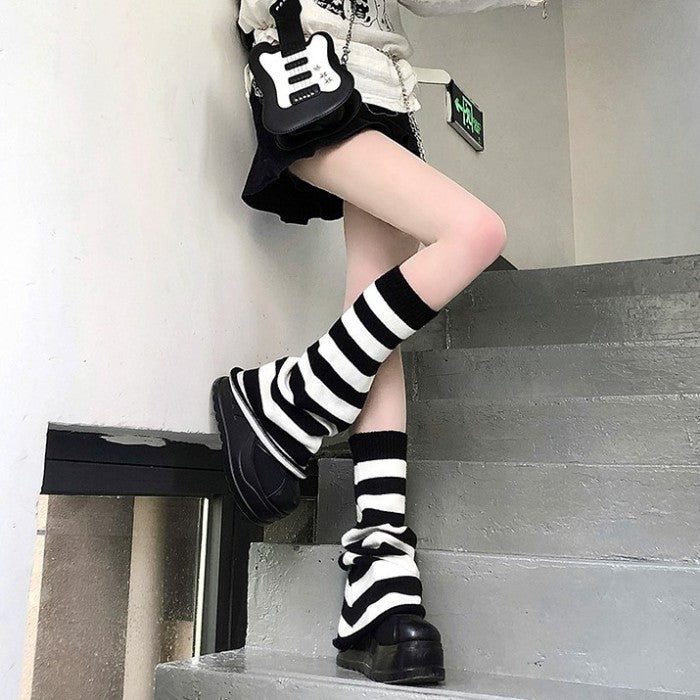 ワイドボトムストライプレッグウォーマー◇レッグウォーマー ソックス
