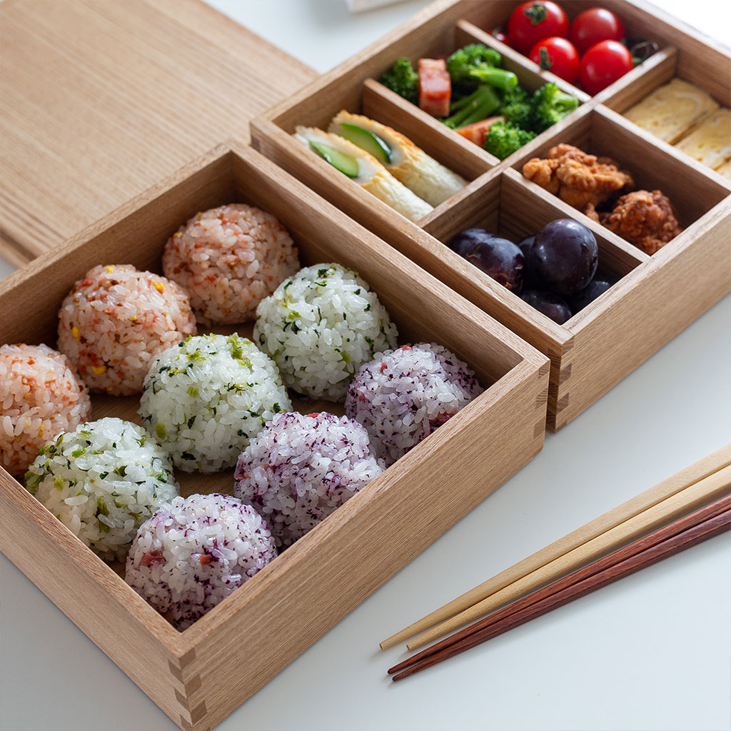 松屋漆器店｜白木塗タモ ナチュラル［6寸］三段重箱 COMFOTA 北欧雑貨店