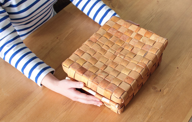 白樺かご/大きな蓋付きボックス COMFOTA 北欧雑貨店