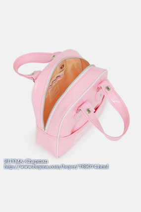 コムデギャルソン ガール ロゴ エナメルトートバッグ ピンク