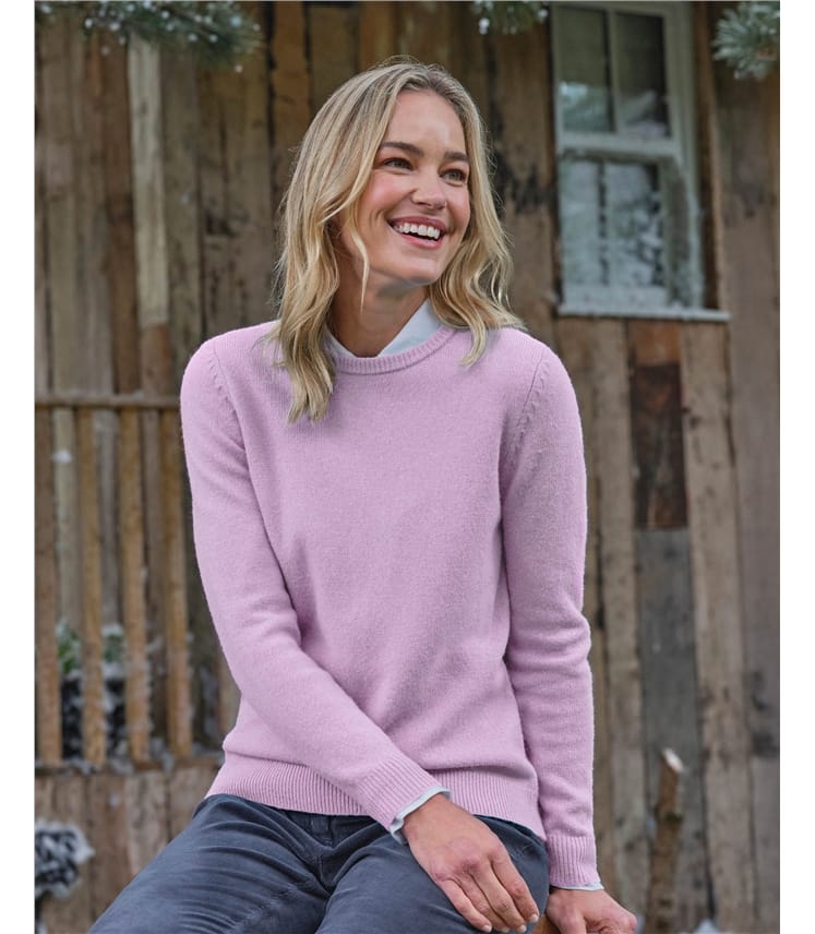 Lilac | Womens Lambswool Crew | WoolOvers US