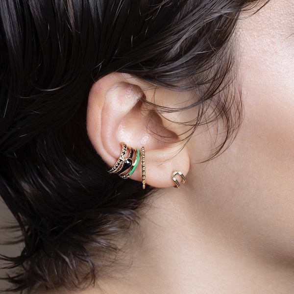 SPEAR ドアノッカー ピアス Mサイズ / オニキス