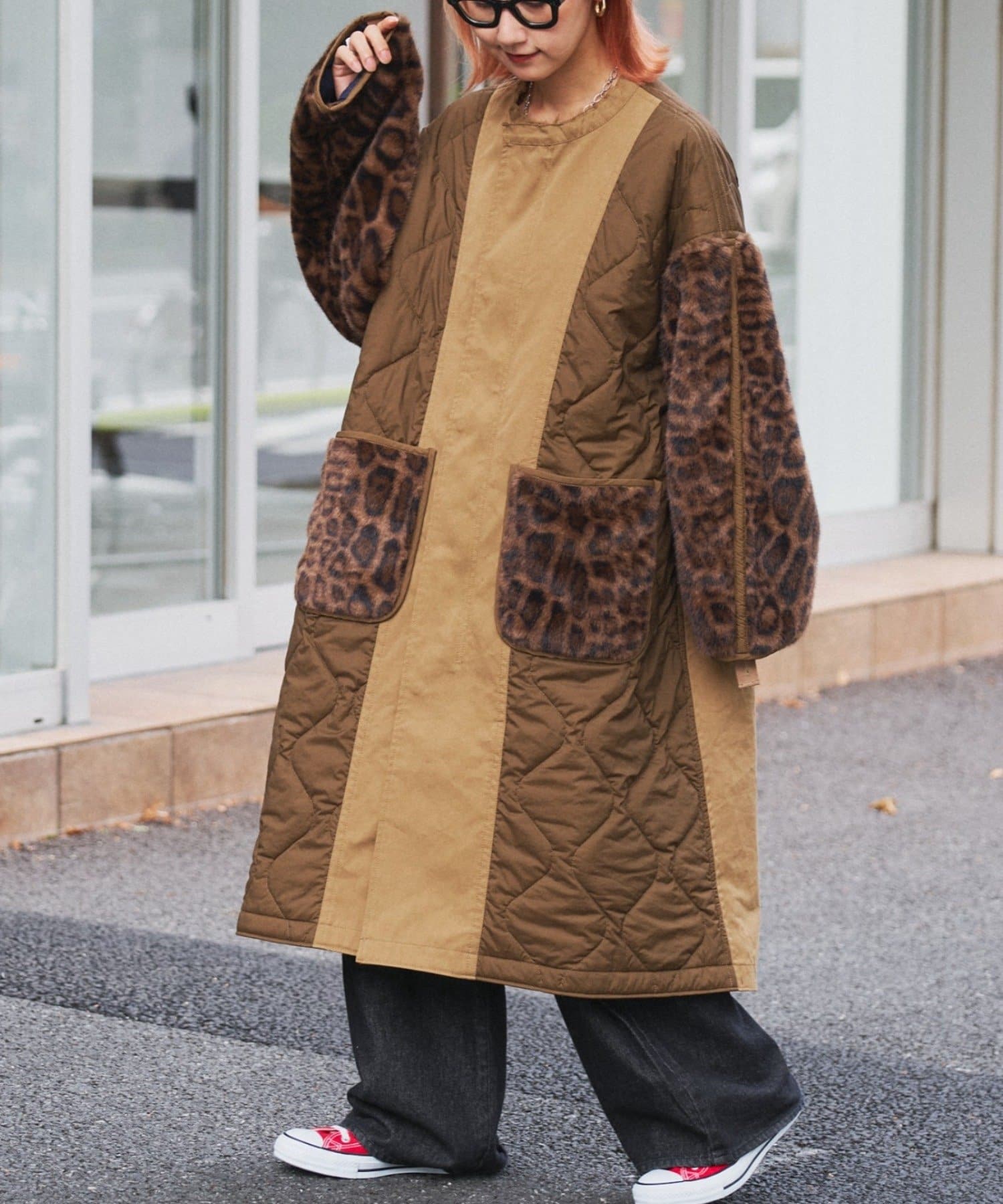 etsinta】ファー切替ノーカラーキルティングコート | CIAOPANIC TYPY