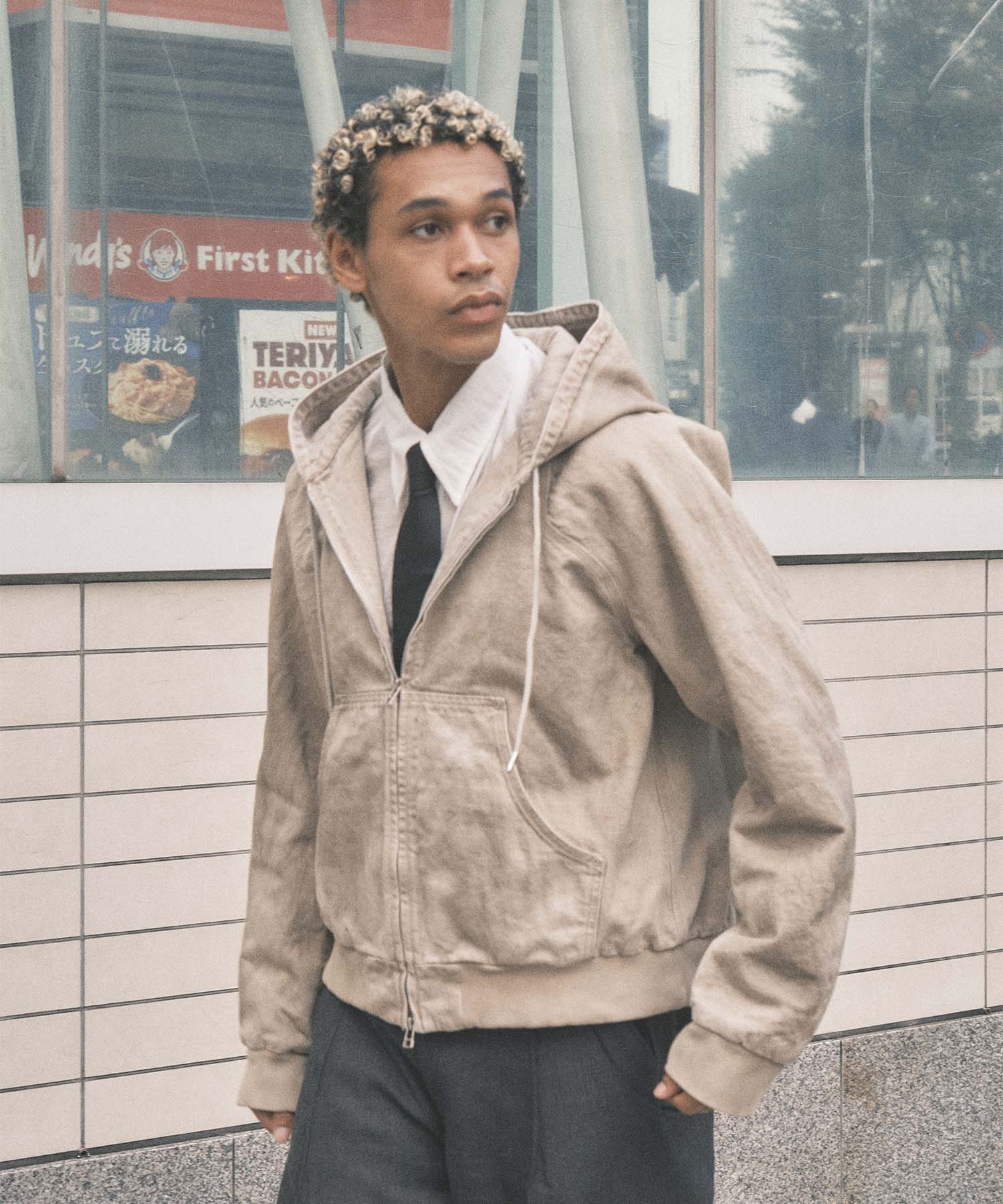 別注 DENIM HOODED WORK JACKET(2 BEIGE): NVRFRGT: MENS｜CONZ ONLINE