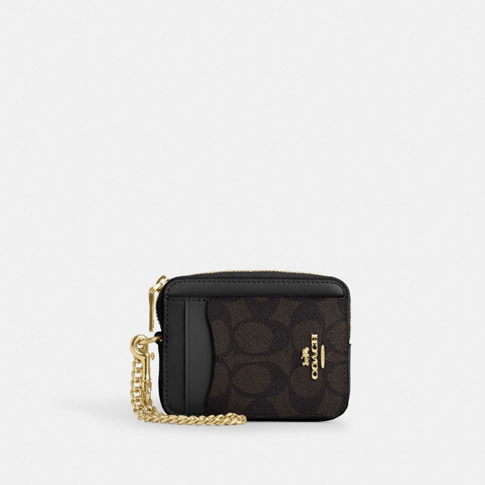 COACH® Outlet | Zip Card Case In Signature Canvas