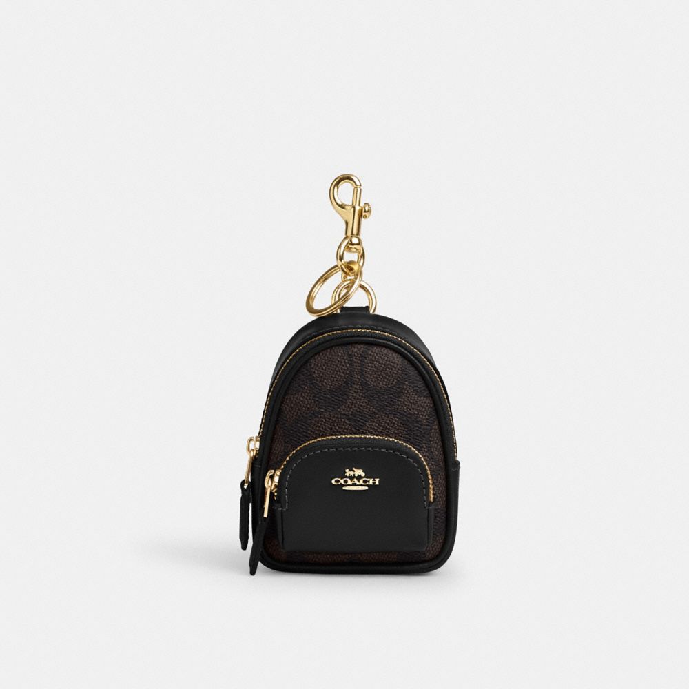 COACH® Outlet | Mini Court Backpack Bag Charm In Signature Canvas