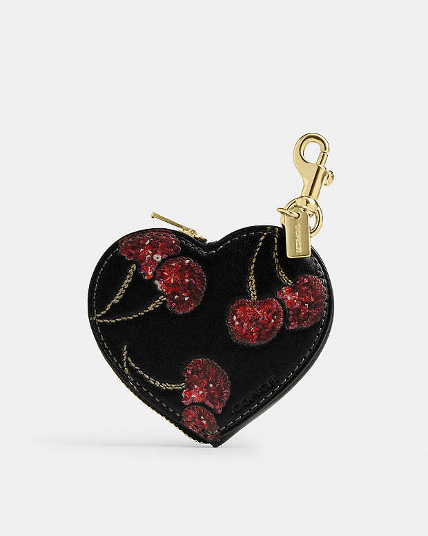 COACH® PT | Heart Bag Charm With Cherry Print