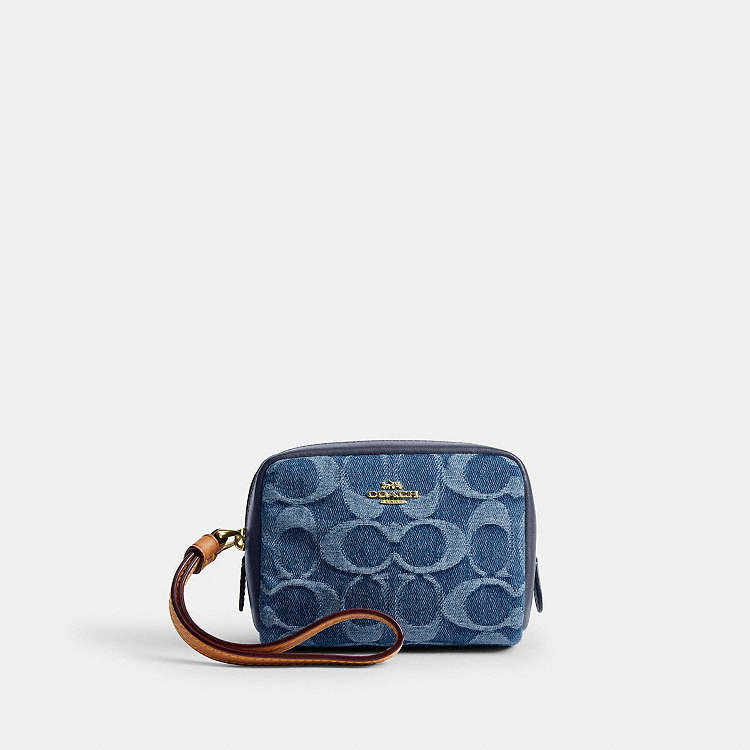COACH® Outlet | Pouch Wristlet In Signature Denim