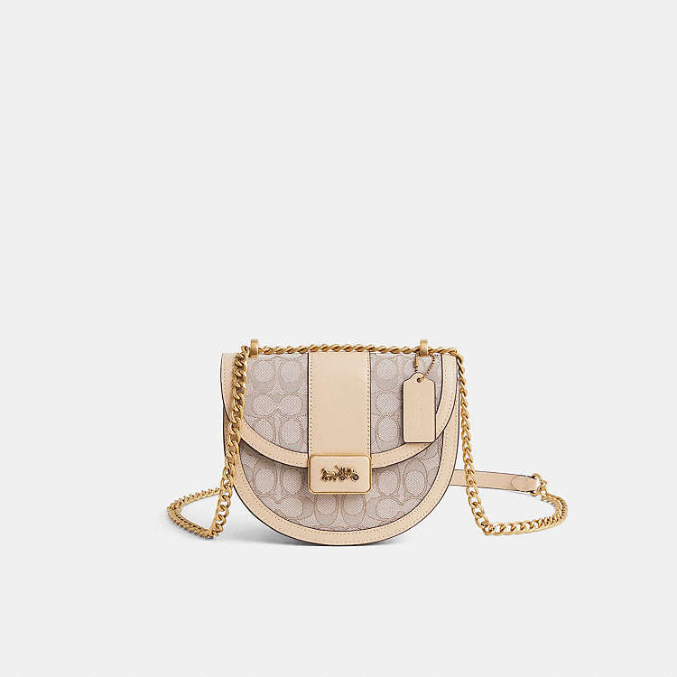 COACH® | Restored Alie Saddle Bag In Signature Jacquard
