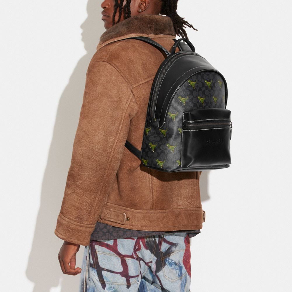 COACH® | Charter Backpack In Signature Canvas With Rexy Print