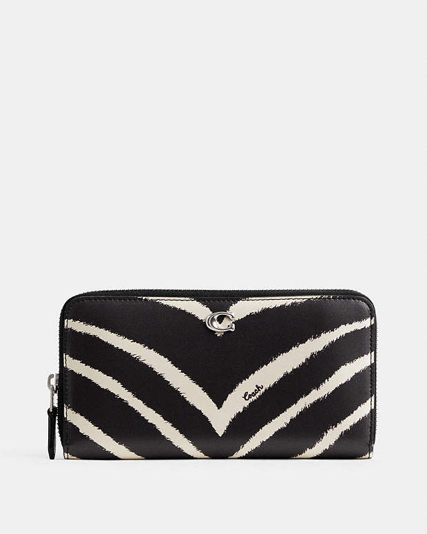 公式】COACH – コーチ | アコーディオン ジップ ウォレット・ゼブラ