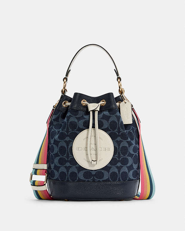 デンプシー ドローストリング バケット バッグ シグネチャー デニム