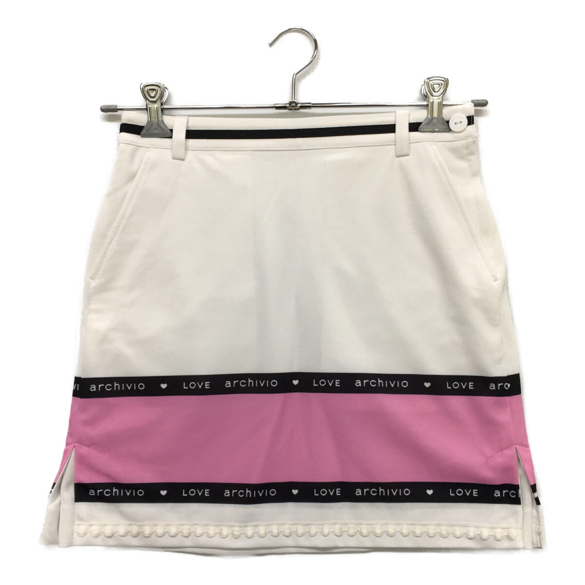 アルチビオ ウエストロゴ中綿撥水スカート 36 白 中古 レディース