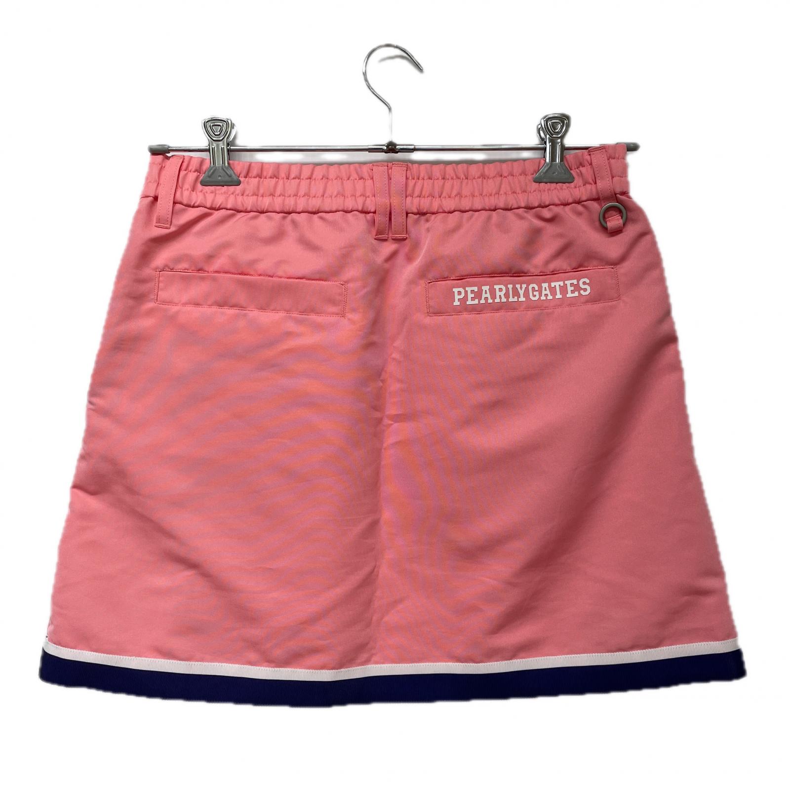 2024秋完売品PEARLY GATES プリーツスカート オレンジ/ホワイト 2024秋