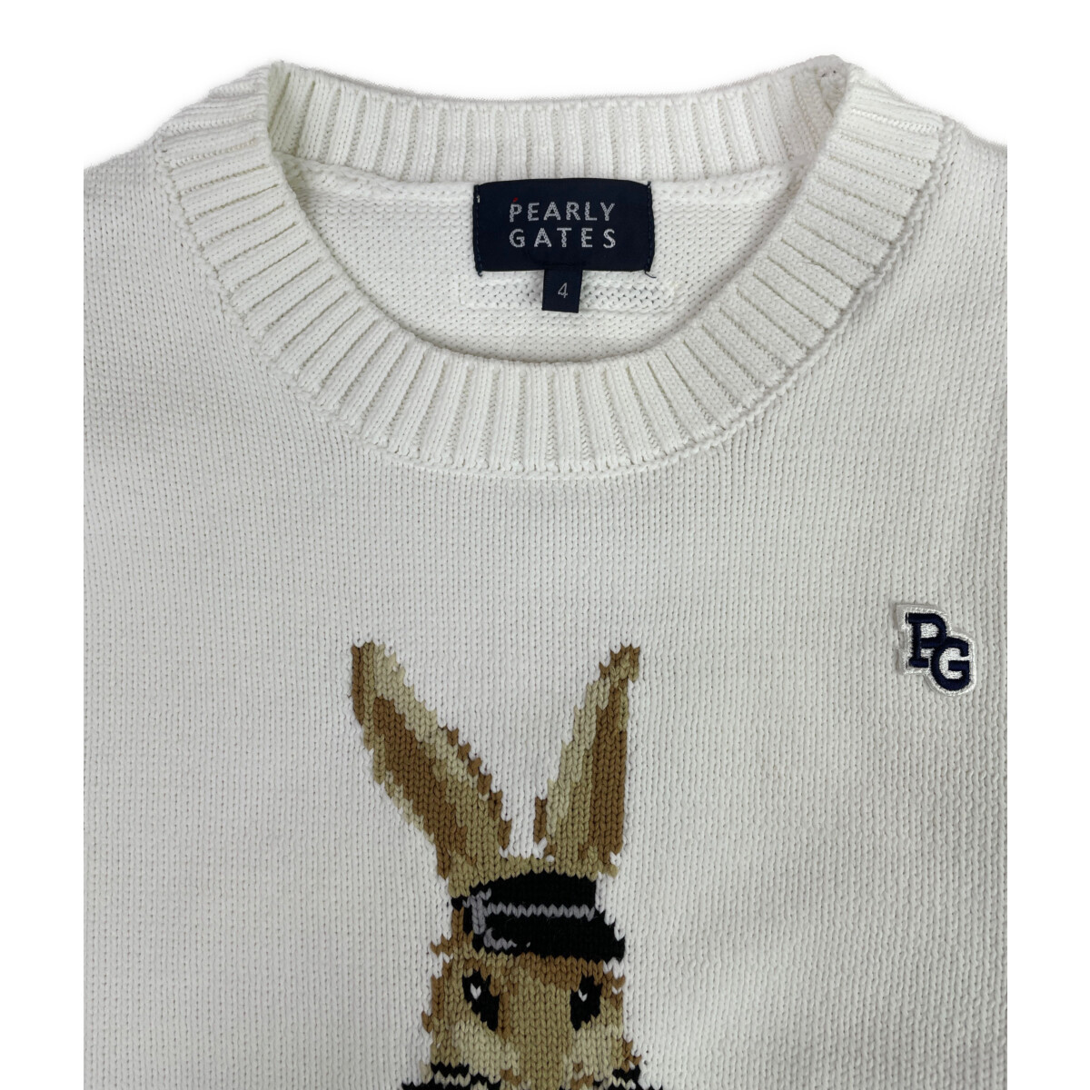 中古 メンズ パーリーゲイツ PEARLY GATES セーター 4(M) 白 ラビット