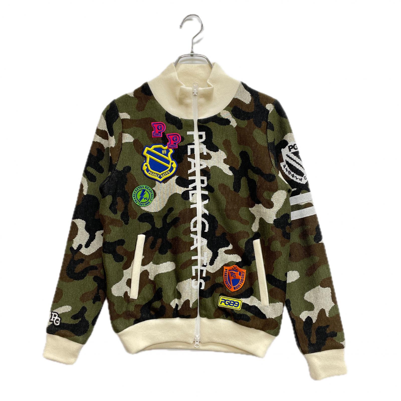 パーリーゲイツ カモフラ柄 レディースニットブルゾン 防寒アウター