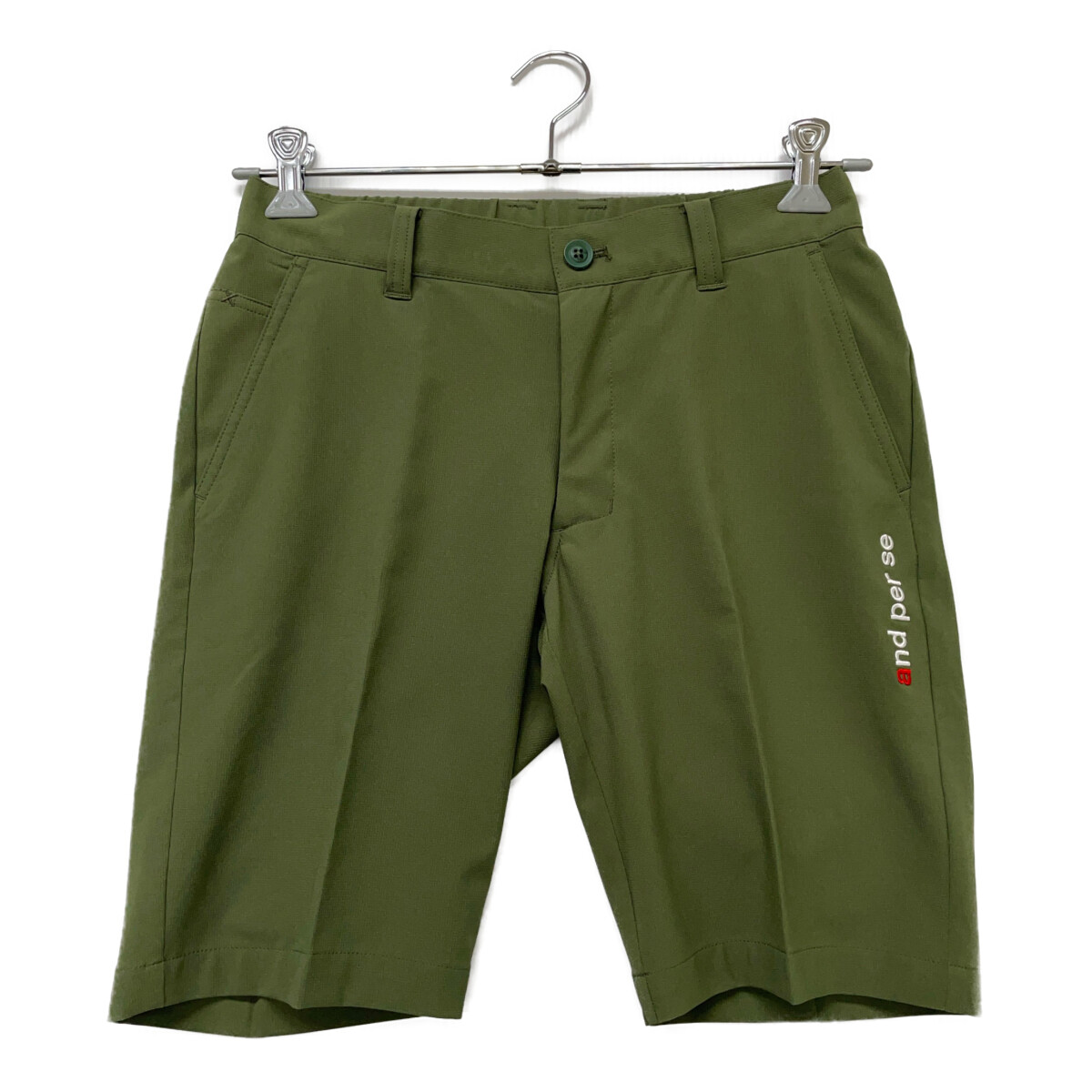 もも】アンパスィ ゴルフウェア グリーン レッド ウエスト88 and per