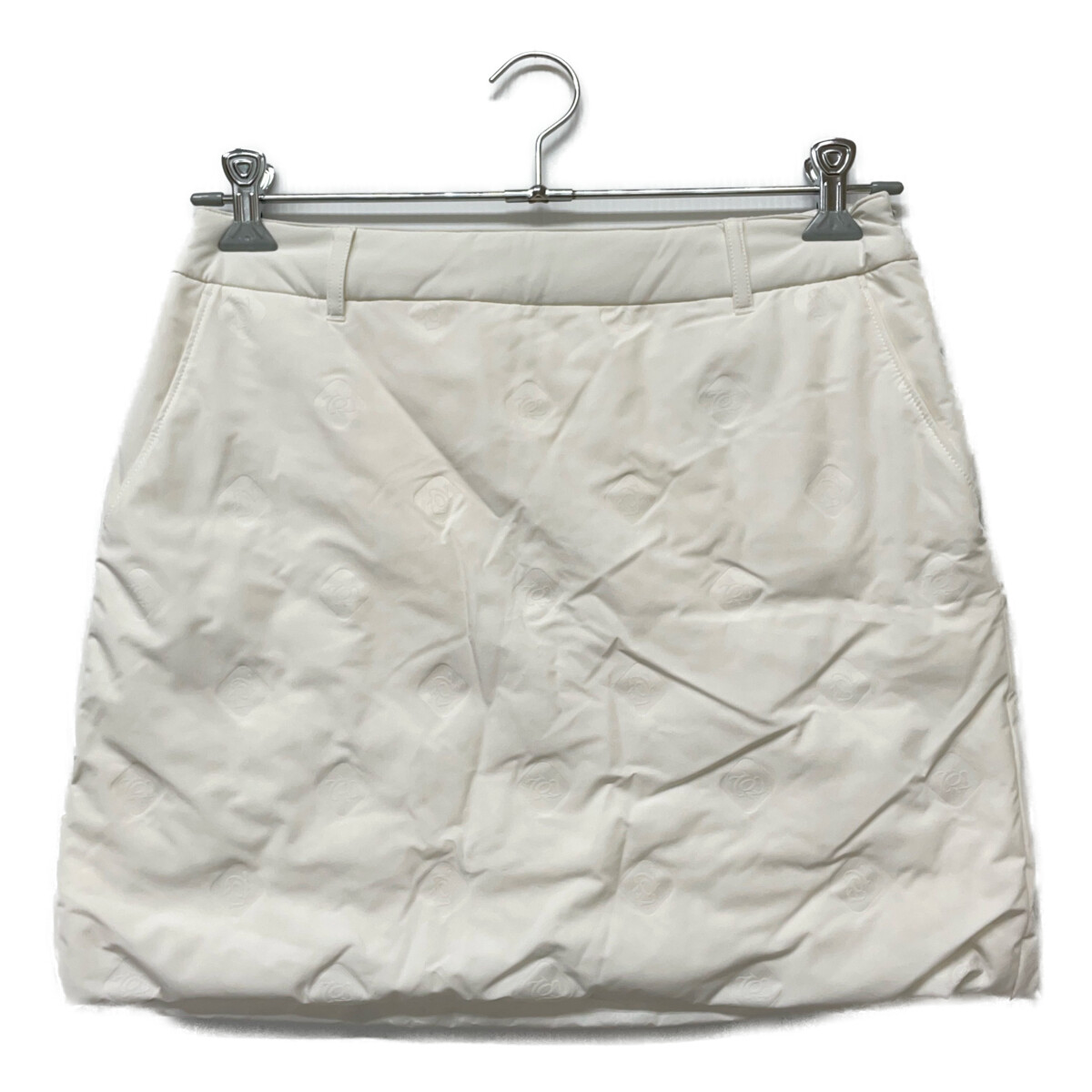 中古 レディース ゾーイ ZOY スカート 40(L) ホワイト 中わた ロゴ総柄