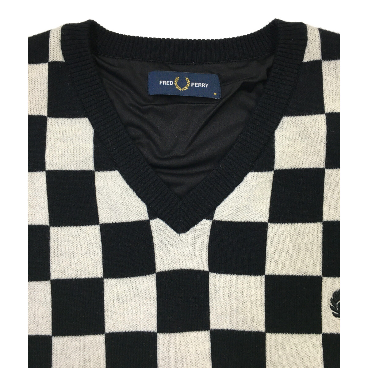 中古 メンズ ビームスゴルフ BEAMSGOLF セーター M 黒×白 Vネック