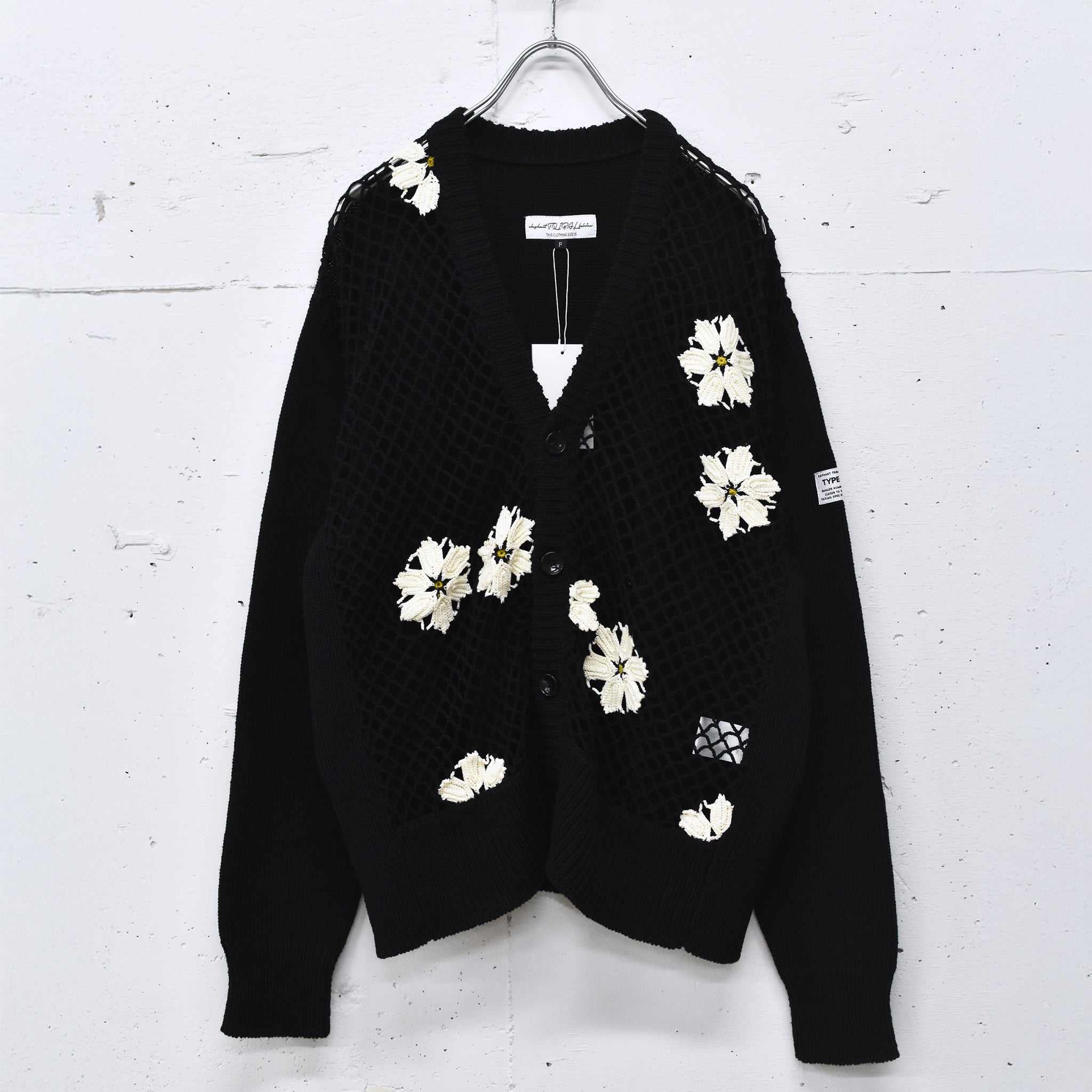 elephant TRIBAL fabrics / Flower Crochet Cardigan - BLACK – COFFIN