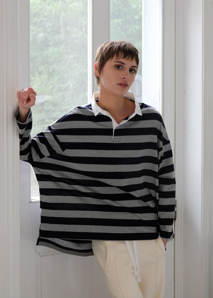 IVY RUGBY JERSEY / AIR SPINNING COTTON JERSEY STRIPE - ONLINE
