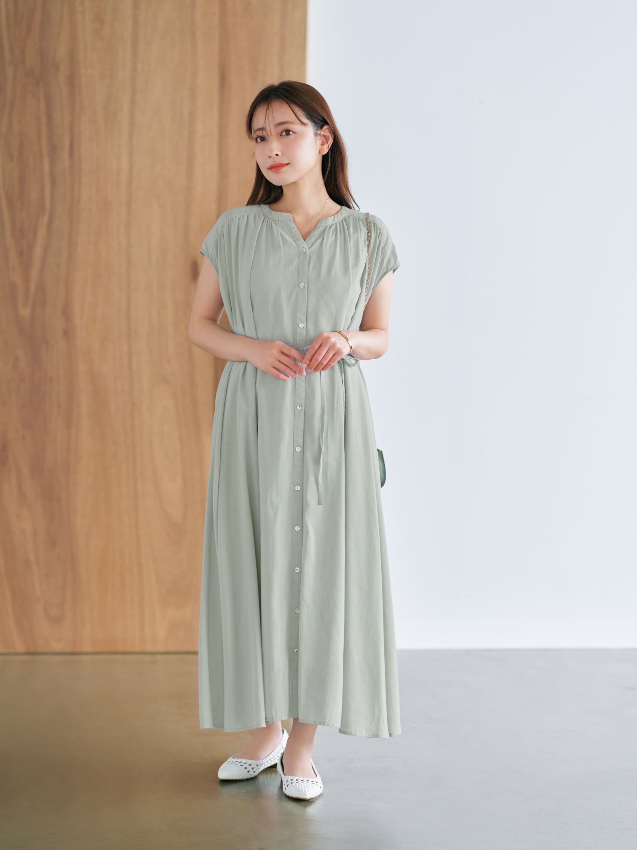 エアリーギャザーワンピース-short & regular | 小柄・低身長女性向け