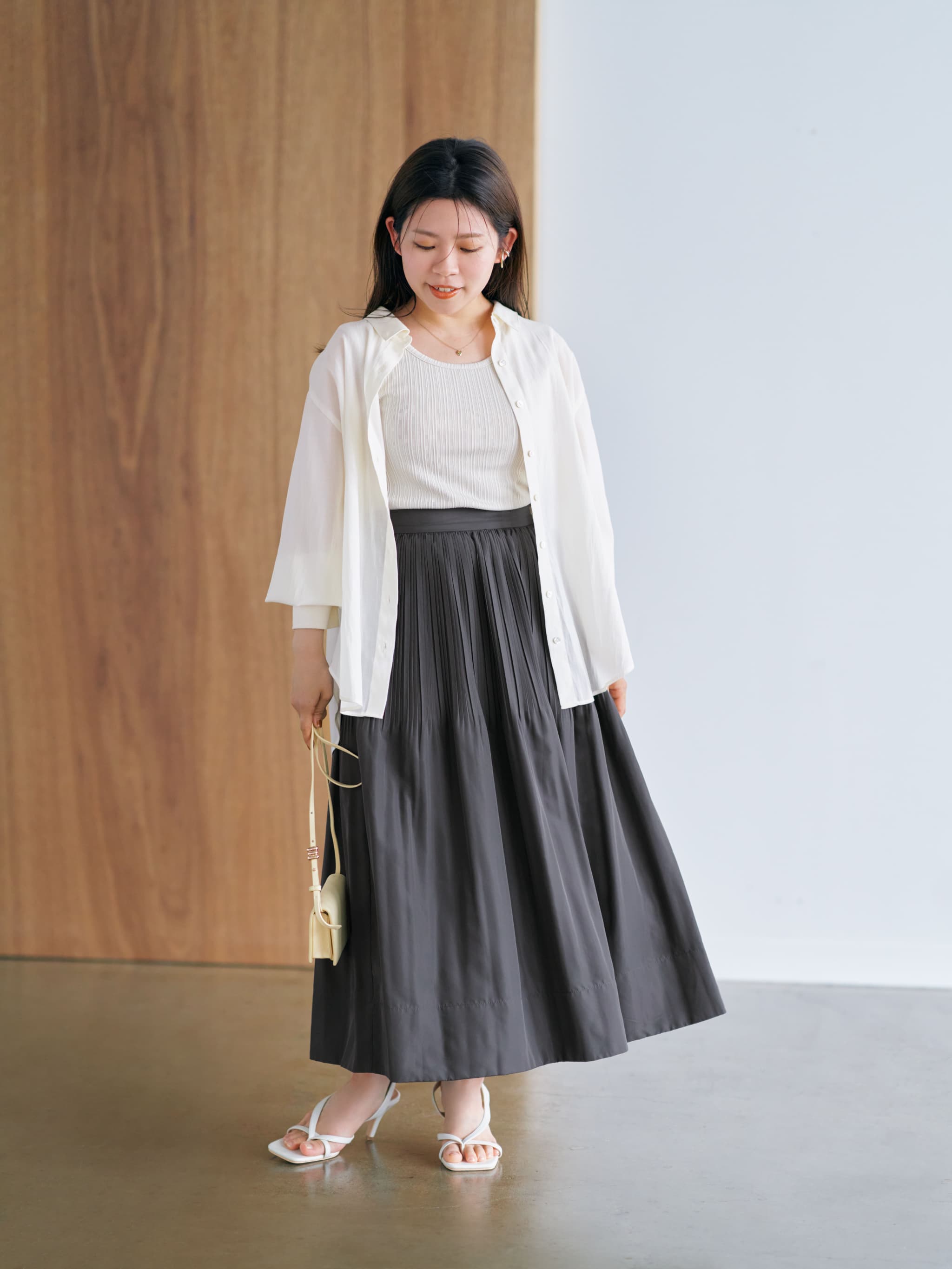 ランダム消しプリーツスカート | 小柄・低身長女性向けファッション