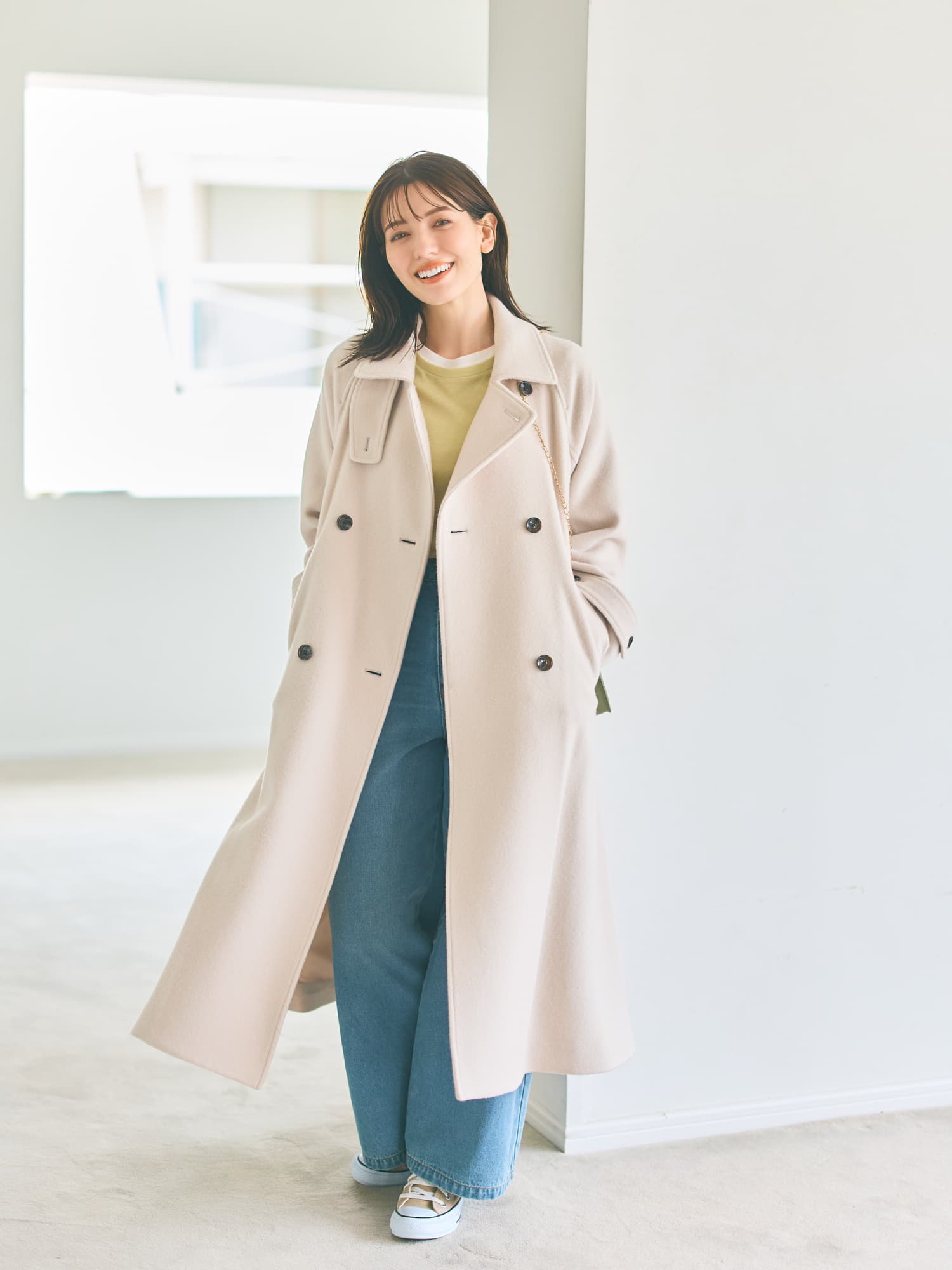 2wayカラーバックフレアウールコート-short & regular | 小柄・低身長