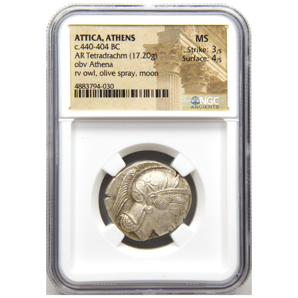 古代ギリシャ アッティカ c.440-404 BC テトラドラクマ 銀貨 NGC MS