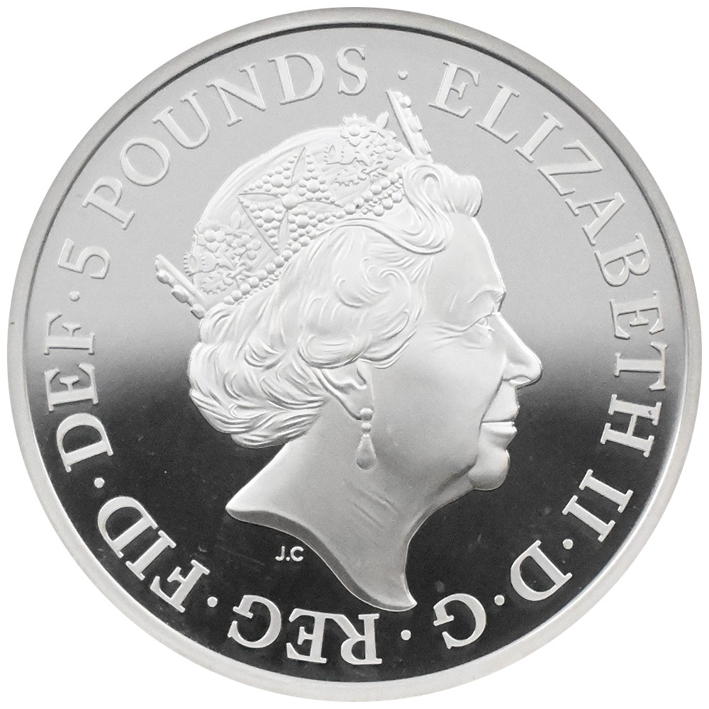 イギリス 2019 エリザベス2世 5ポンド 銀貨 NGC PF69UC ウナ＆ライオン