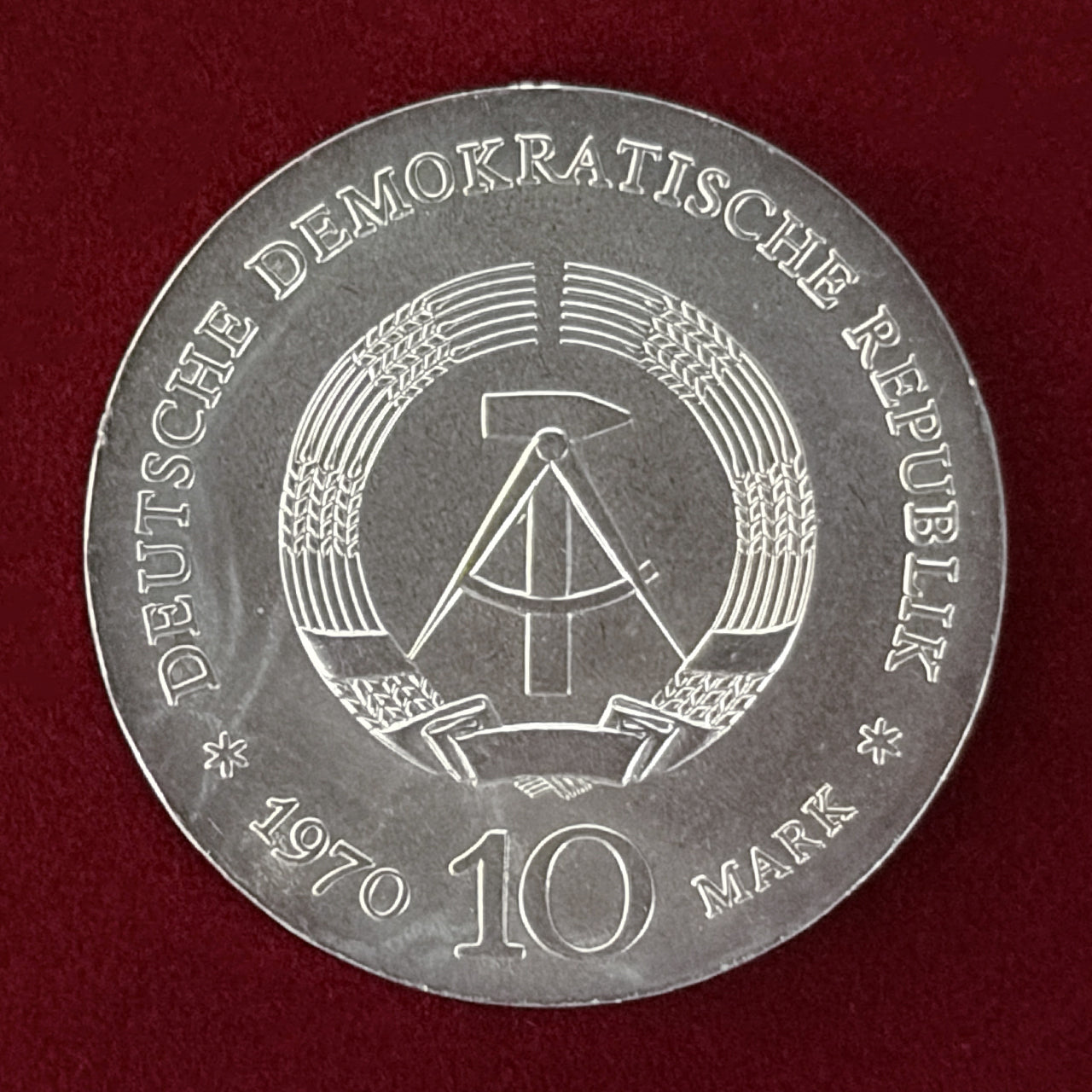 東ドイツ】ベートーベン生誕200周年記念 10マルク 銀貨 1970［B