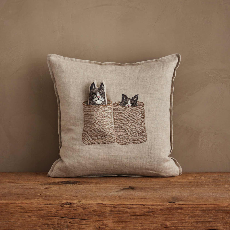 Basket Cats Pocket Pillow | Coral & Tusk