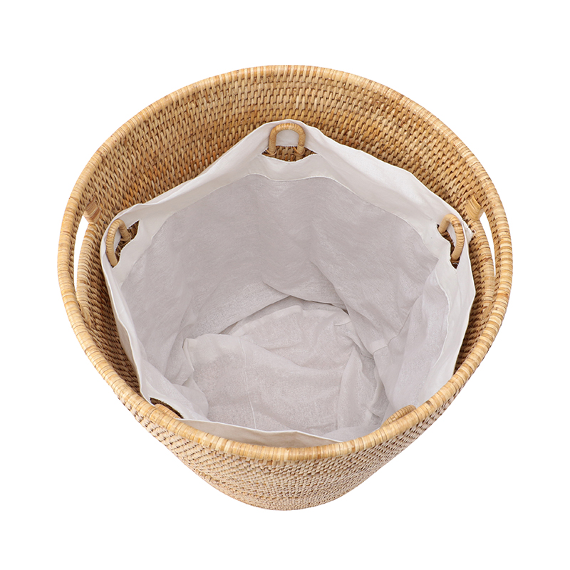 BAOLGI（バオルジィ）ランドリー バスケット ウィズ リッド ナチュラル