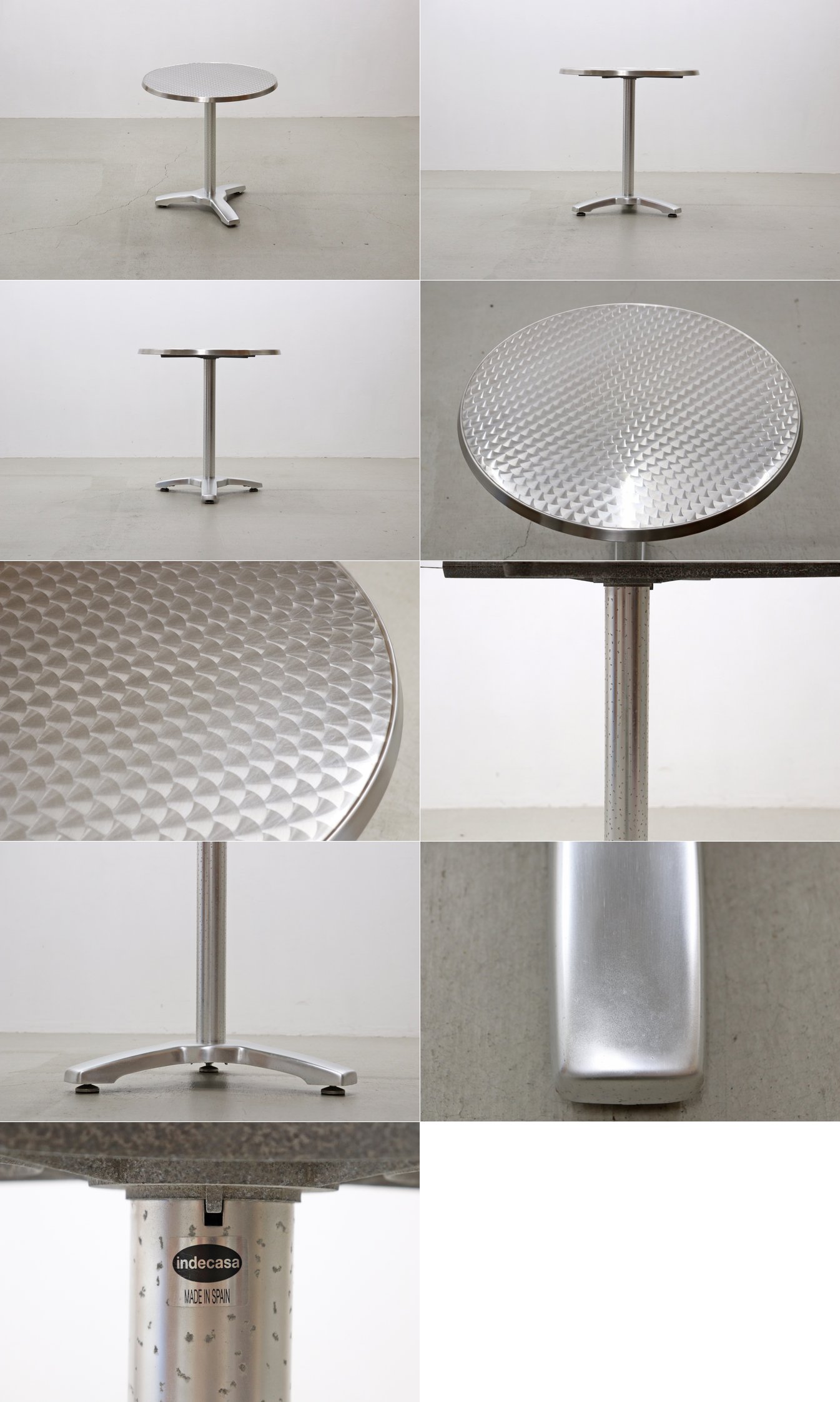 スペイン indecasa ガーデンテーブル ラウンドテーブル アルミ モダン