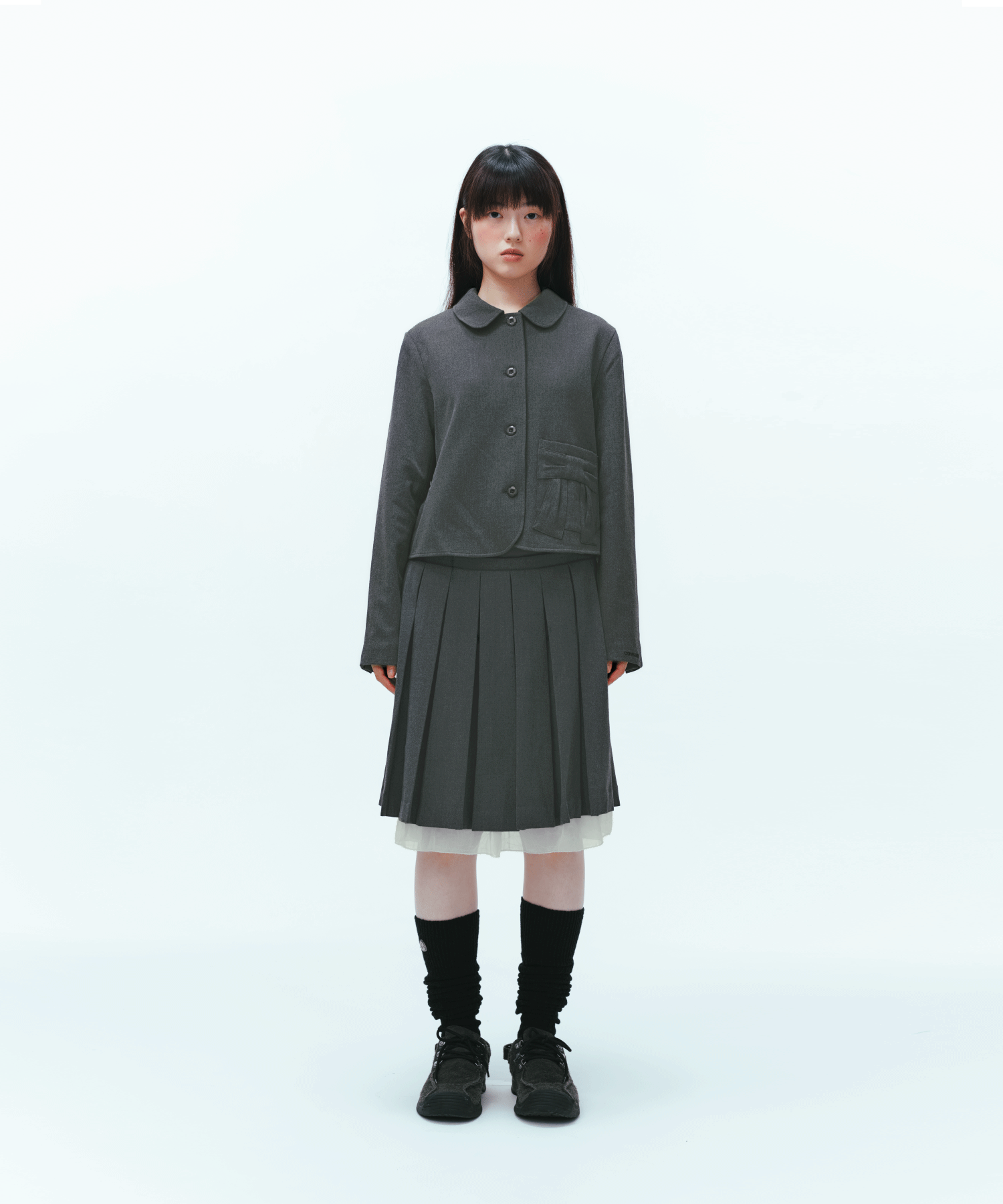 MUSINSA公式 | COYSEIO RIBBON JACKET GREY