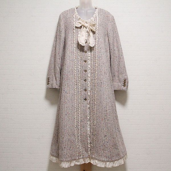 ベージュミックスツイードピコフリルドレスコート - ピンクハウス通販