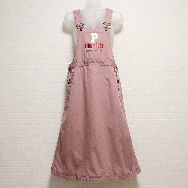 ピンクチェック使いロゴ刺繍ジャンパースカート - ピンクハウス通販