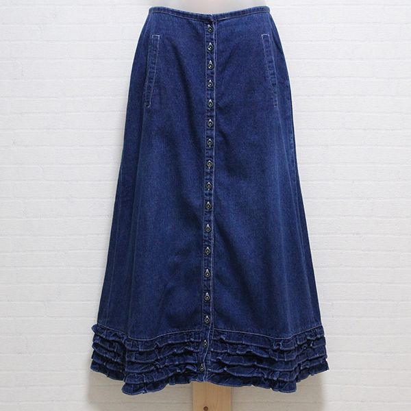 紺裾フリルデニムスカート - ピンクハウス通販｜リサイクルブティック