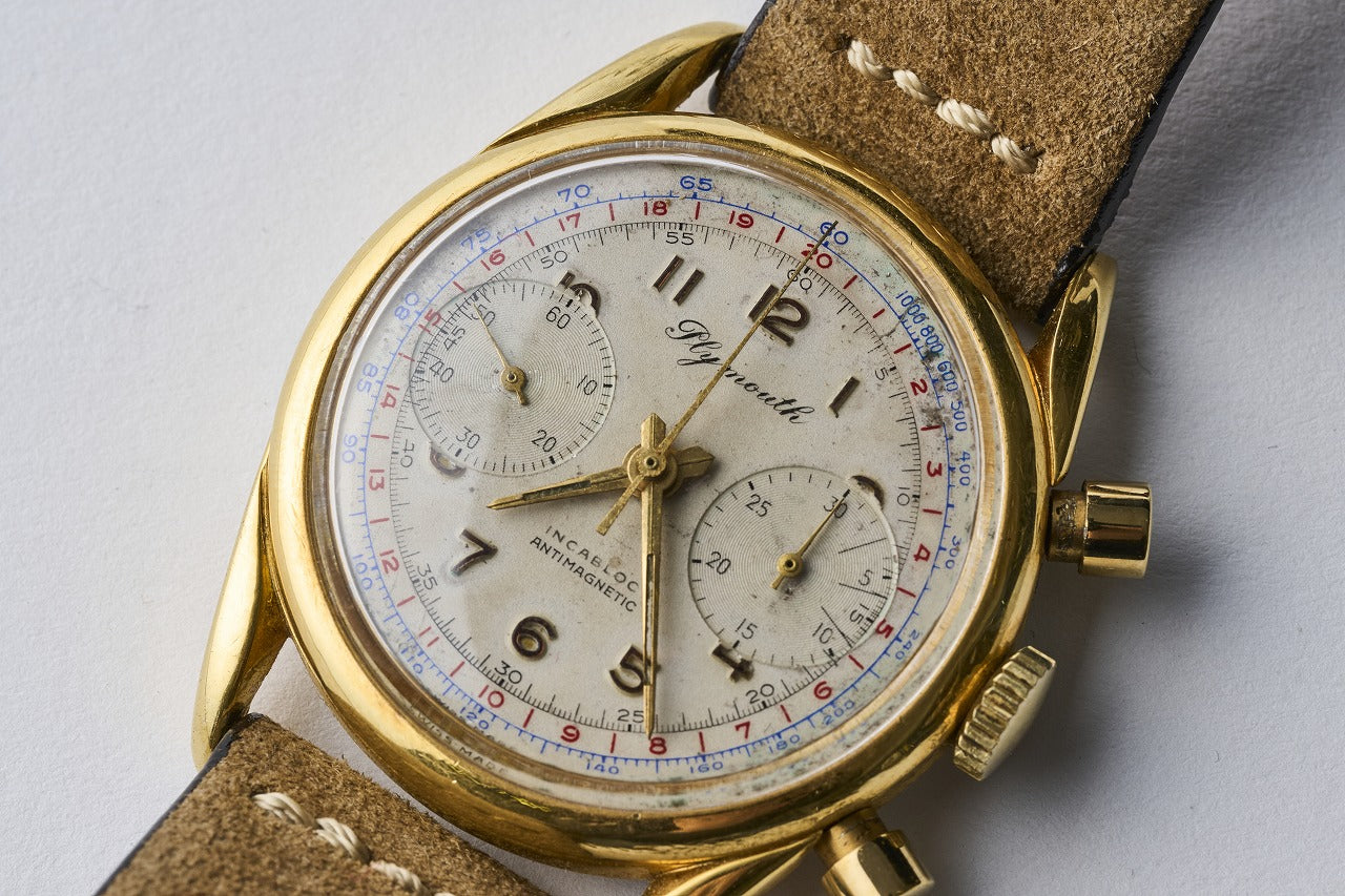 1950年代 Plymouth クロノグラフ 20ミクロン ゴールドフィル