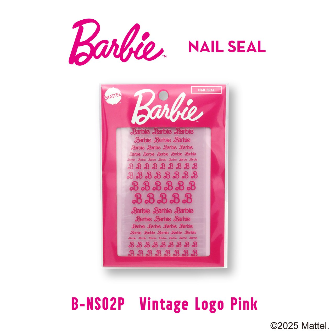 Barbie ネイルシール NS02P ビンテージロゴ ピンク