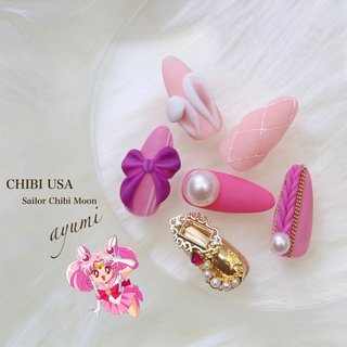 セーラームーン様 振袖オーダーギャルネイル セーラームーン様 振袖