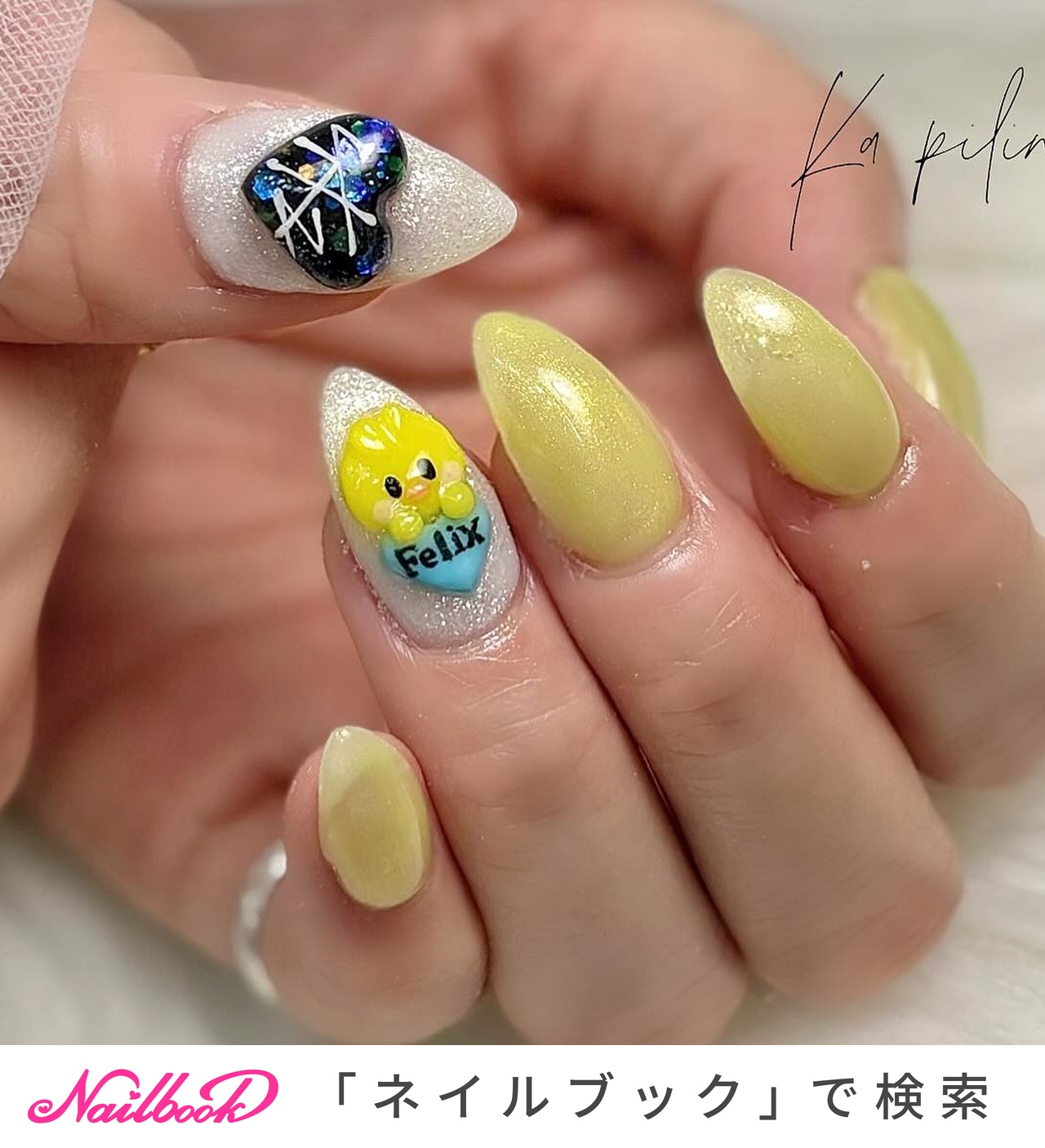 ハート/ポイント/イエローのネイルデザイン｜ネイルブック