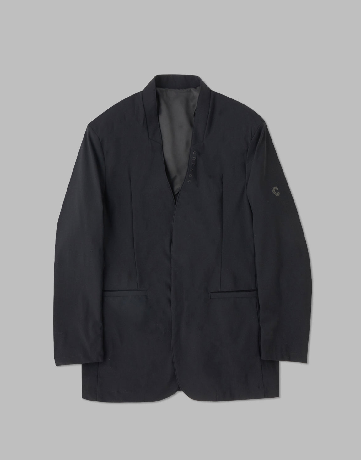 CRONOS BLACK COLLARLESS STRETCH JACKET