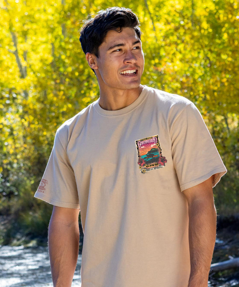 Grateful Dead Honolulu Concert - Kona Coffee Dyed Short Sleeve Crewnec