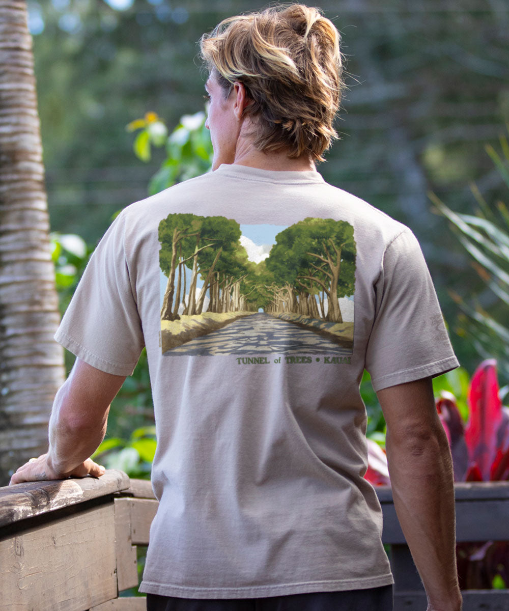 Tunnel Of Trees - Kona Coffee Dyed Short Sleeve Crewneck T-Shirt